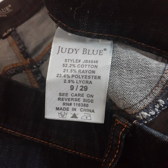 Judy Blue Women's Size 9 (29) Dark Wash Skinny Fit Pull On Denim Jeans - Picture 5 of 12